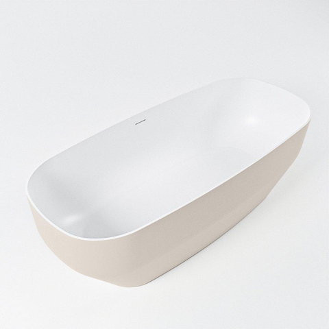 MONDIAZ STONE baignoire autoportante - 170x75cm - lin mat / talc (beige / blanc) SW491522