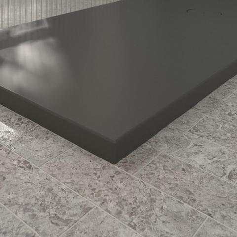 Villeroy & Boch Ecora douchebak - 160x90x4.5cm - afvoer korte zijde - anthracite (antraciet) SW1559008