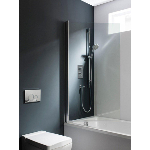 Crosswater Design S Pare bain en 1 partie - 85x150cm - profilé argenté - verre transparent SW21345