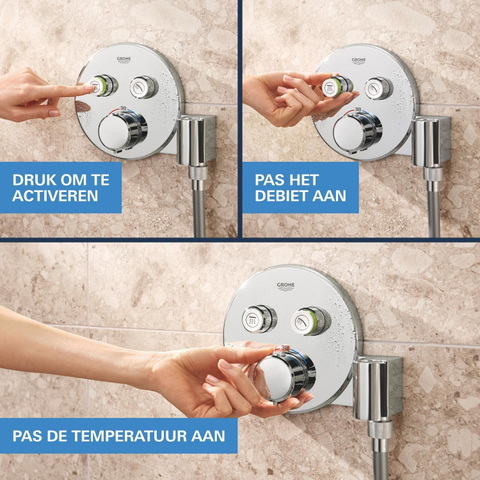 GROHE QuickFix Precision SmartControl Système de douche encastré - tête de douche Vitalio Joy 260 - chrome. SW1120184