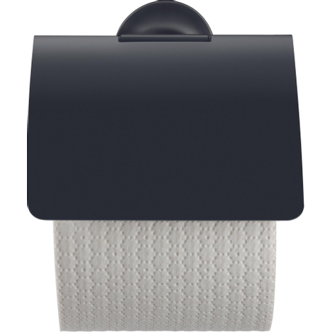 Duravit Starck T Toiletrolhouder - met klep - mat zwart SW297081