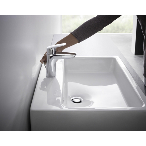 Hansgrohe Logis 1 greeps wastafelkraan - 100 met trekwaste - hoogglans chroom 0605647