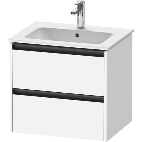 Duravit Ketho.2 Wastafelonderbouwkast - met 2 laden - 61x48x55cm - met grepen antraciet - wit mat SW772344