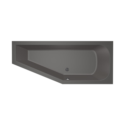 Xenz Lagoon Baignoire d'angle - 170x75x48 - bonde Centrale - Droite - Compact - acrylique - anthracite SW102982