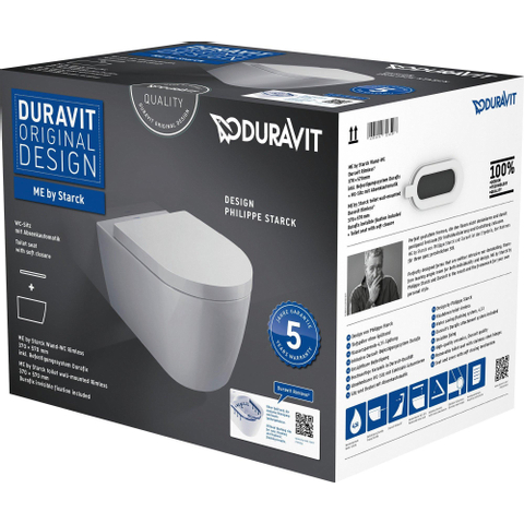 Duravit Me by starck Starck Me wandclosetpack - diepspoel - rimless - 37x57cm - met softclose closetzitting - wit SW89009