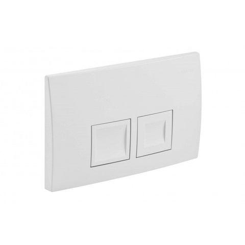 Geberit Delta50 bedieningsplaat, 2-toets spoeling frontbediening voor toilet 24.6x16.4cm wit 0701182
