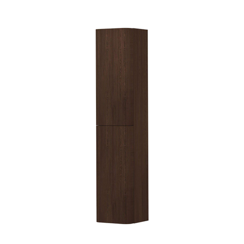 INK Concept R Hoge kast - 2 deuren - afgerond - scharnieren links - greep geborsteld mat goud - Shadow veneer SW1498290