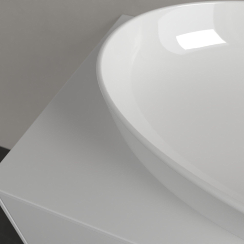 Villeroy & Boch Artis opzetwastafel ovaal - 61x41x12.5cm CeramicPlus - zonder kraangat - zonder overloop - Stone White (mat wit) SW209529