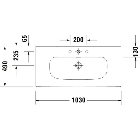 Duravit Viu Meubelwastafel - 103x49cm - met kraangat - met overloop - wit SW297108