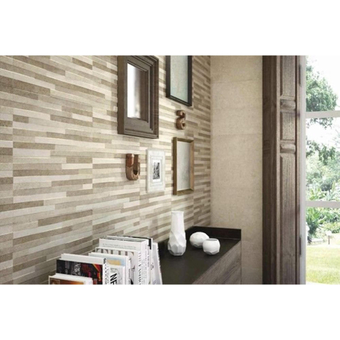 Baldocer Ceramica Pierre Taupe Decor wandtegel - 30x60cm - 10mm - Rechthoek - gerectificeerd - Natuursteen look - mat taupe SW88612