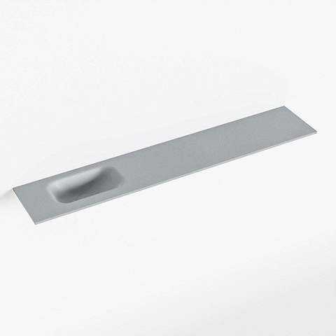 Mondiaz EDEN Lavabo compact - 120x23x0.9cm - vasque à gauche - sans trous de robinetterie - pour meuble de WC - Solid surface - Plata SW1025878