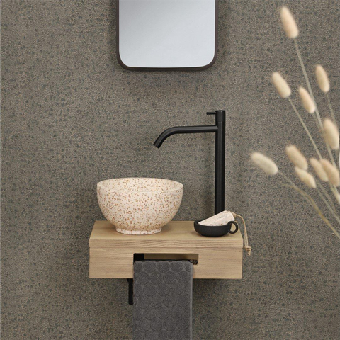 Differnz River vasque à poser - 23x23x12cm - terrazzo beige SW794612