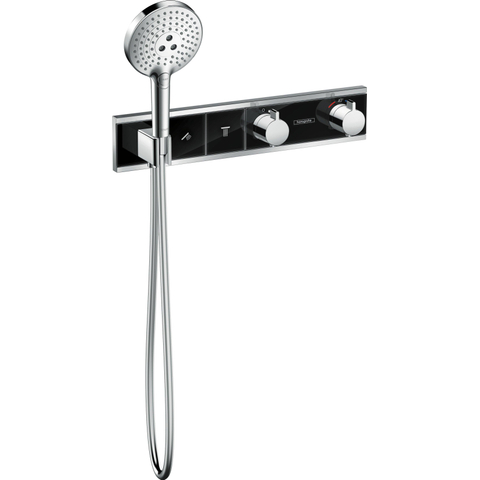 Hansgrohe Rainselect Afbouwdeel - voor inbouw douchekraan - thermostatisch - voor 2 functies - met handdouchehouder - 45.6x90cm wit/chroom - thermostaat - wit chroom SW157085