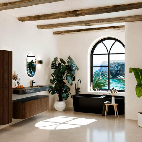 MONDIAZ THOR-DLUX 140cm badmeubel ronding links + rechts kleur Walnut met 1 lade en 2 deuren. Vrijhangende wastafel CLOUD Rechts 1 kraangat kleur Lava. SW1463980