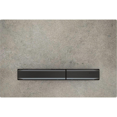 Geberit Sigma50 bedieningsplaat - 2-toets spoeling - vierkant - zwart chroom/betonlook - dualflush - hoogglans chroom SW420210
