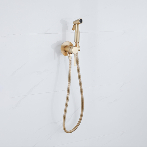 Fortifura Calvi Mitigeur Bidetset - support de douchette - flexible de douche 100cm - douchette bidet - laiton brossé SW1441135