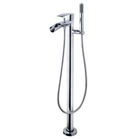 Wiesbaden Lima Badmengkraan waterval - vrijstaand compleet - chroom SW373319