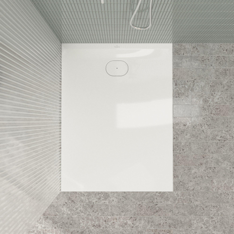 Villeroy & Boch Ecora douchebak - 120x90x3.5cm - afvoer korte zijde - white alpine (wit) SW1558995