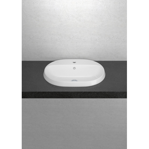 Villeroy & Boch Architectura inbouwwastafel - 60x45x17cm Ovaal - 1 kraangat - met overloopgat Ceramic - White Alpine (glans wit) SW762350