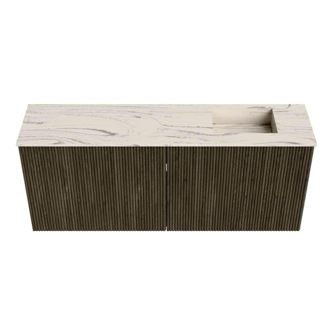 Mondiaz JOYA-DLUX 100cm toiletmeubel - kleur Shadow - Wastafel FAYE positie Rechts Zonder kraangat kleur Nata. SW1424974