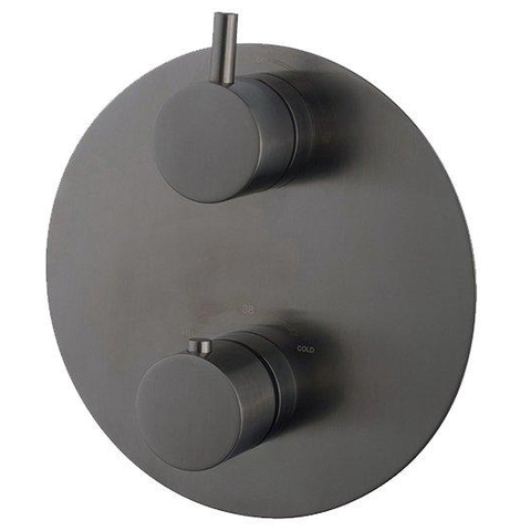 Wiesbaden Caral Ensemble de finition rond pour thermostat encastré 2 voies gunmetal PVD SW445714