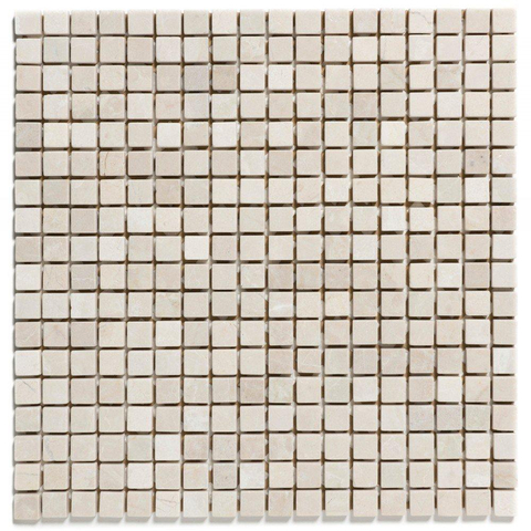 The Mosaic Factory Natural carrelage mosaïque 1.5x1.5x0.6cm pour mur et sol intérieur et extérieur marbre botticino anticato SW66202