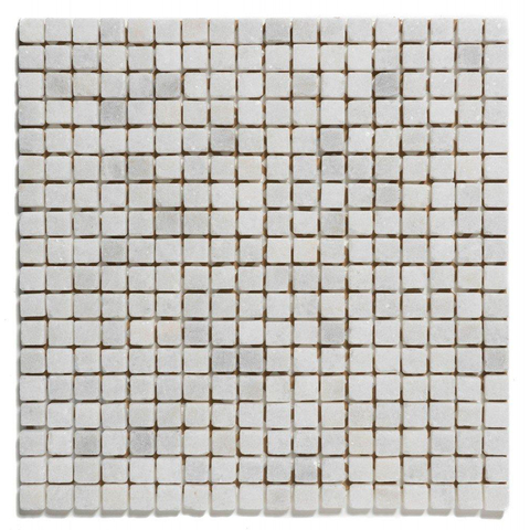 The Mosaic Factory Natural Stone mozaïektegel - 30x30cm - 8mm - marmerlook - mat cararra anticato (wit) SW66201