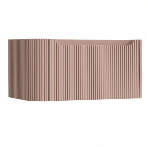 H&R Badmeubelen Juice Wastafelonderkast - 80x45x40cm - linkerhoek afgerond - 3D-front - 1 lade - geïntegreerde greep - strawberry SW1259665