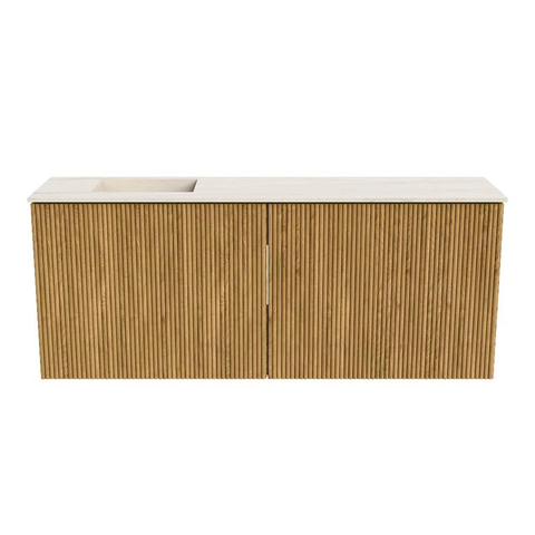 Mondiaz JOYA-DLUX 100cm meuble de toilette - couleur Chêne - Vasque FAYE position Gauche Sans trou de robinet couleur Meli. SW1423981