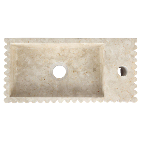 Differnz Ribba fontein - 40x20x9cm - kraangat rechts - marmer - beige SW1566359