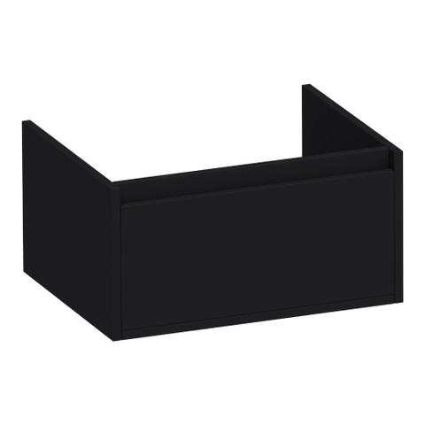 BRAUER Hope meuble de salle de bains sous lavabo - 59x30x45.5cm - 1 tiroir softclose sans poignée - 1 découpe pour siphon - noir mat SW1198848