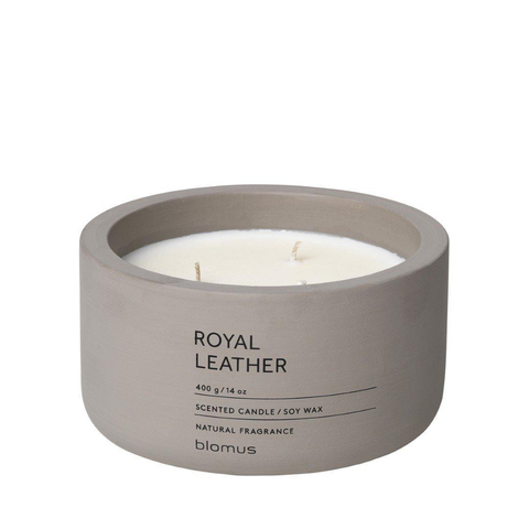 Blomus Fraga Geurkaars - royal - leather - hoogte 6.5cm - diameter 13cm - satellite SHOWROOMMODEL SHOW24777