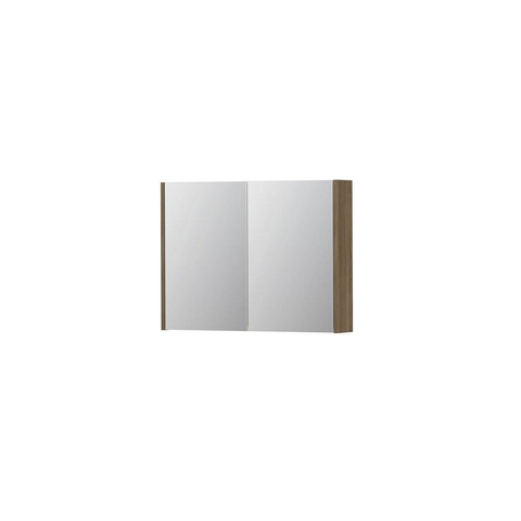 INK SPK1 armoire de toilette – 80 x 60 x 14 cm – 2 portes, portes-miroir double face – Chêne pur mat SW493567
