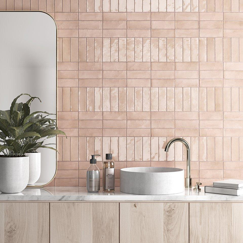 ÉCHANTILLON Terravito Ardeno Koko pour carrelage mural et de sol - 150x50cm - 8mm - Rose SW1221467