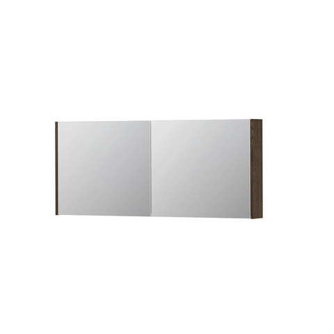 INK SPK1 spiegelkast – 140x60x14 cm – 2 deuren, dubbelzijdige spiegeldeuren – Massief eiken Charcoal SW493875
