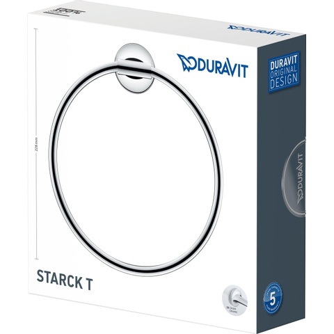 Duravit Starck T Handdoekring - diameter 21cm - hoogglans chroom SW297088