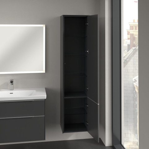 Villeroy & Boch Subway 3.0 kast hoog - 171x40cm - 2 deur - 1 schap rechts - Graphite (grijs) SW641511