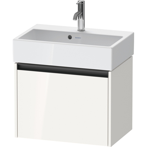 Duravit Ketho.2 Wastafelonderbouwkast - met 1 lade - 58.4x39x44cm - met greep antraciet - hoogglans wit SW772931