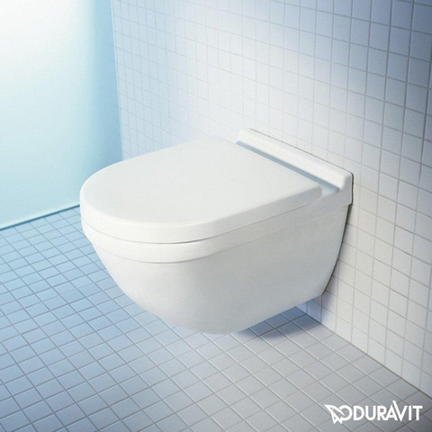 Duravit Philippe Starck 3 Starck - 3 wandcloset - diepspoel - spoelrandloos - 54cm - met verdekte bevestiging en toiletzitting - wit SW207588