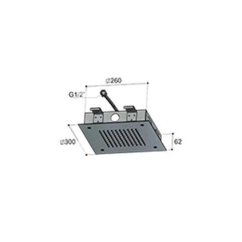 Hotbath Mate Inbouwhoofddouche vierkant - 30x30cm - geborsteld nikkel (RVS) SW24830