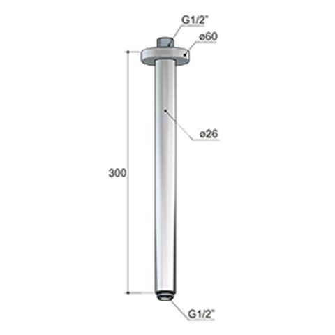 Hotbath Mate Plafondarm rond - 30cm - geborsteld nikkel (RVS) SW12538