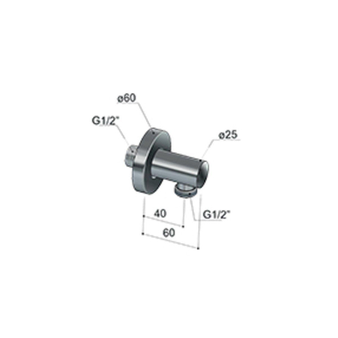 Hotbath Mate Wanduitlaat - geborsteld nikkel (RVS) SW12521