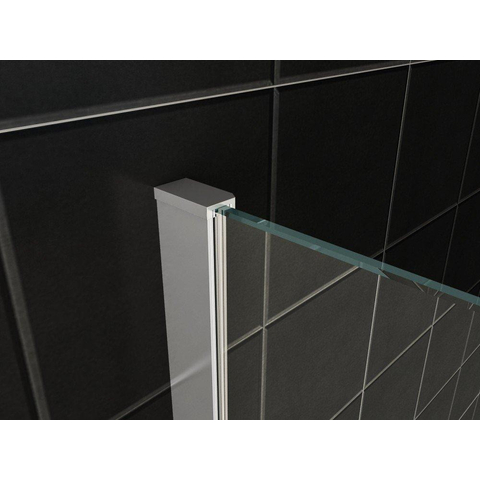 Wiesbaden Shower Porte pivotante 80x200cm avec paroi fixe vitre NANO 8mm et profil aluminium SW69419