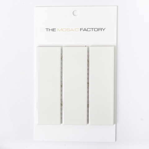 ÉCHANTILLON The Mosaic Factory Barcelona carreau de mosaïque 4.5x14.5x0.6cm pour mur et sol pour intérieur et extérieur carré Céramique Brillant Blanc SW862014