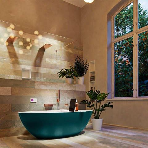 MONDIAZ FLOAT baignoire autoportante 170x80cm couleur Smag baignoire intérieure talc SW491508