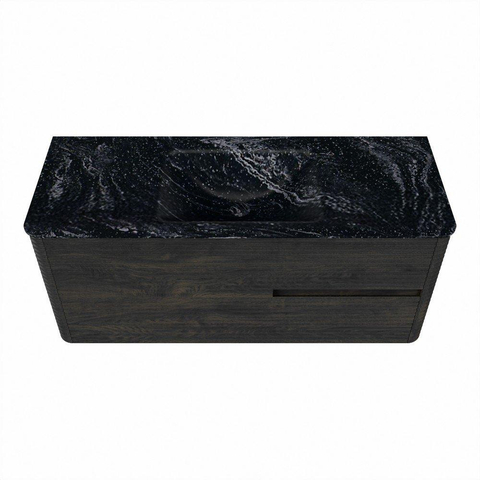 Mondiaz CIRO-DLUX Badkamermeubelset - 120x45x50cm - Solid surface wastafel Lava - 1 wasbak Midden - zonder kraangaten - 2 lades - Shadow SW1532263