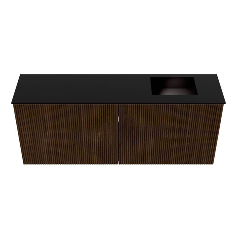 Mondiaz JOYA 100cm meuble de salle de bains WC - couleur Walnut - Vasque FAYE position Droite 1 trou de robinet couleur Urban. SW1421335
