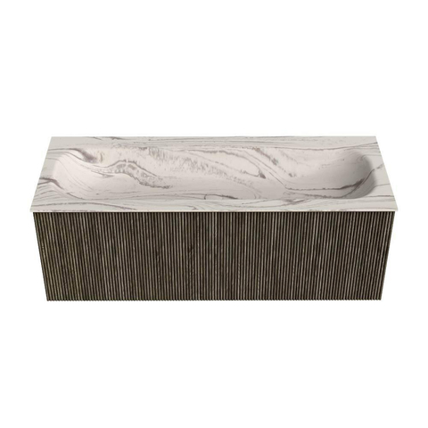MONDIAZ KURVE-DLUX 120cm badmeubel kleur Shadow met 1 lade en 0 deuren. Wastafel BIG LARGE Midden zonder kraangat Nata. SW1432298