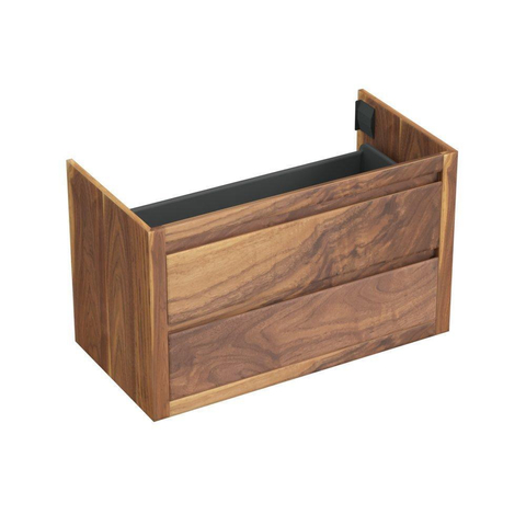 Forzalaqua Gela 2.0 meuble sous-lavabo 100x51x60cm avec 2 tiroirs sans poignée à fermeture douce Chêne massif Pure Walnut SW492284