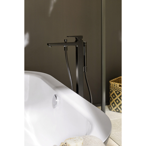 Hansgrohe Metropol Afbouwdeel - voor vrijstaande badkraan vloermontage - met omstel - met voorsprong vaste uitloop 23.5cm - mat zwart SW297543